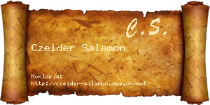 Czeider Salamon névjegykártya